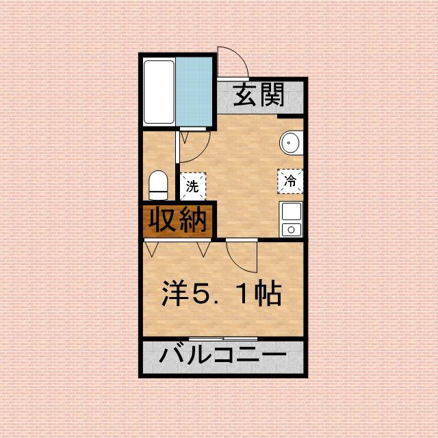 MELLAS新座Ⅱ(1K/2階)の間取り写真