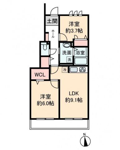 CONTRAIL 2(2DK/1階)の間取り写真