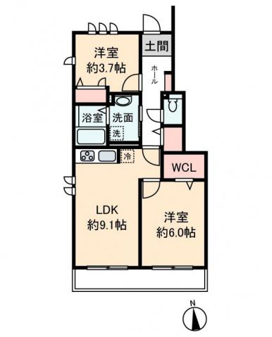 CONTRAIL 2(2DK/1階)の間取り写真