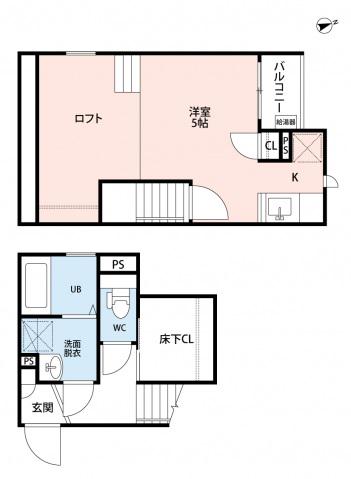 CB指扇ナコ(1K/2階)の間取り写真