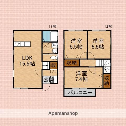 東武鉄道東上線 朝霞駅 徒歩12分 2階建 築4年(3LDK)の間取り写真