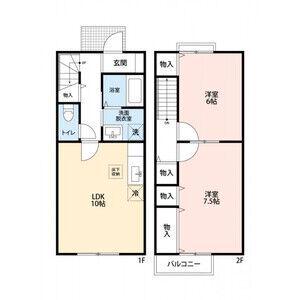 カームガーデンB棟(2LDK/1階)の間取り写真