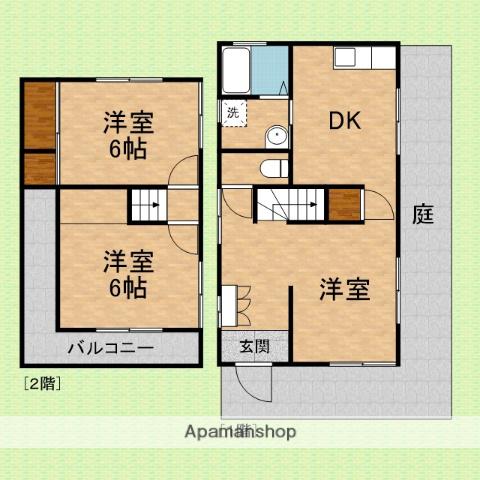東武鉄道東上線 上福岡駅 徒歩17分 2階建 築52年(3DK)の間取り写真