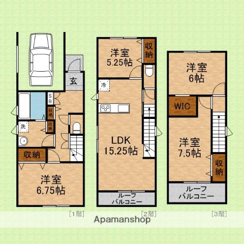 東武鉄道東上線 上福岡駅 徒歩8分 3階建 築1年(4LDK)の間取り写真