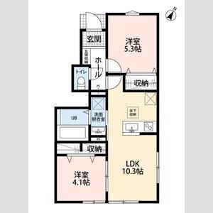 リーブルファイン志木上宗岡Ⅱ(2LDK/1階)の間取り写真