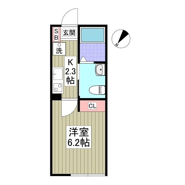 ルアネス上福岡(1K/3階)の間取り写真