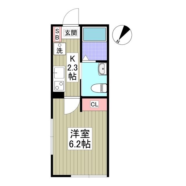 ルアネス上福岡(1K/3階)の間取り写真