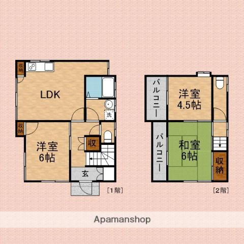 大井中央(3LDK/1階)の間取り写真