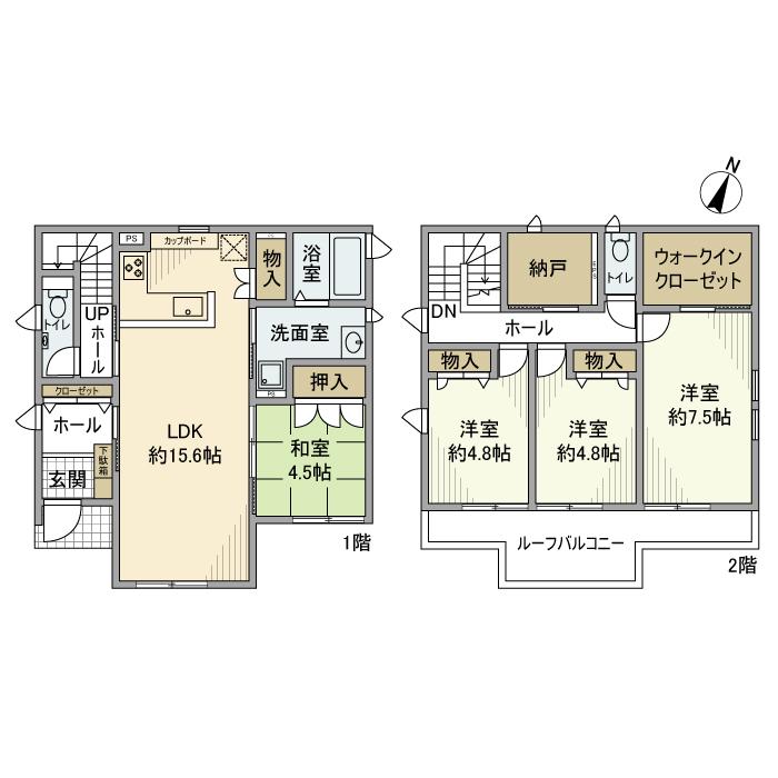 東武鉄道東上線 鶴瀬駅 徒歩8分 2階建 築13年(4LDK)の間取り写真