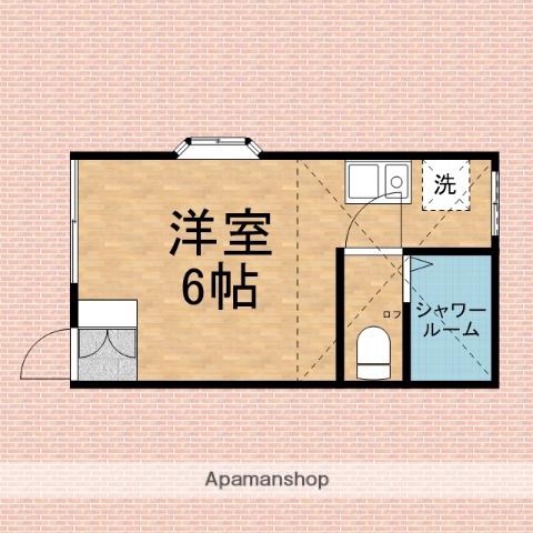 スカイハイツⅡ(ワンルーム/1階)の間取り写真