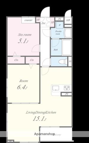 VOITURE MH(1SLDK/3階)の間取り写真