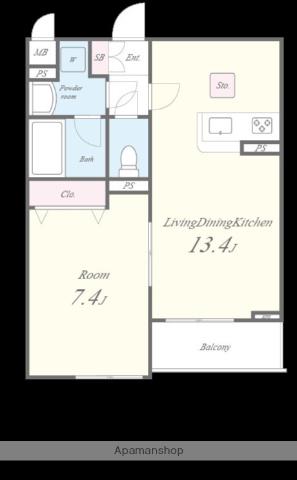 VOITURE MH(1LDK/1階)の間取り写真