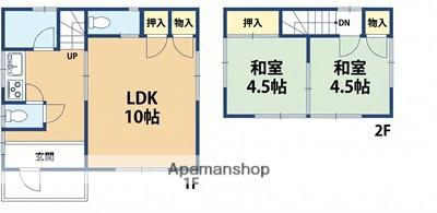 東武鉄道東上線 ふじみ野駅 徒歩20分 2階建 築57年(3K)の間取り写真