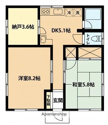 東武鉄道東上線 鶴瀬駅 徒歩44分 1階建 築35年(3DK)の間取り写真