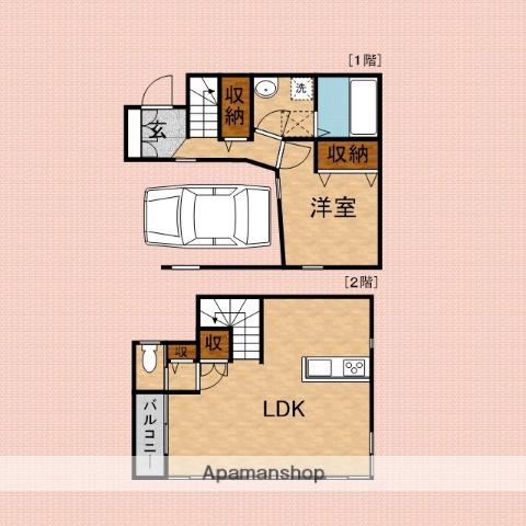 東武鉄道東上線 ふじみ野駅 徒歩15分 2階建 築1年(1LDK)の間取り写真