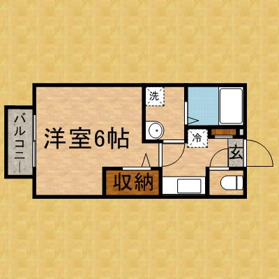 アーバンハイム(1K/1階)の間取り写真