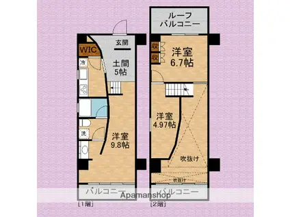 DIMENSION-5(1SLDK/5階)の間取り写真