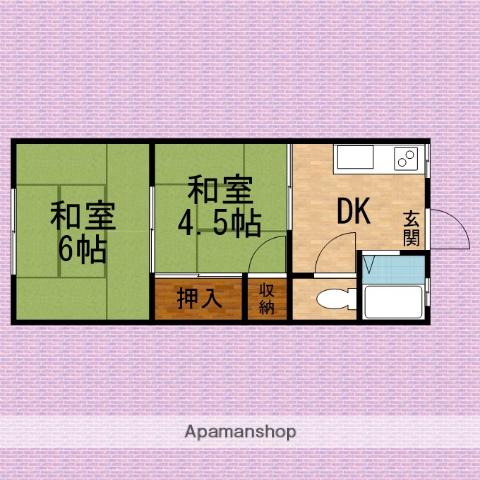 幸栄荘(2DK/1階)の間取り写真