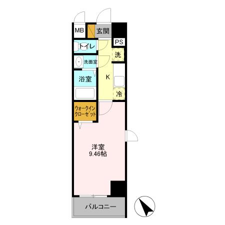 LINK KASUKABE(1K/5階)の間取り写真