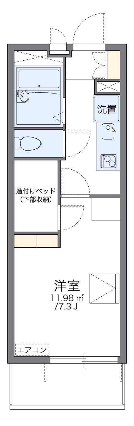 レオパレスシンメイ加須(1K/1階)の間取り写真
