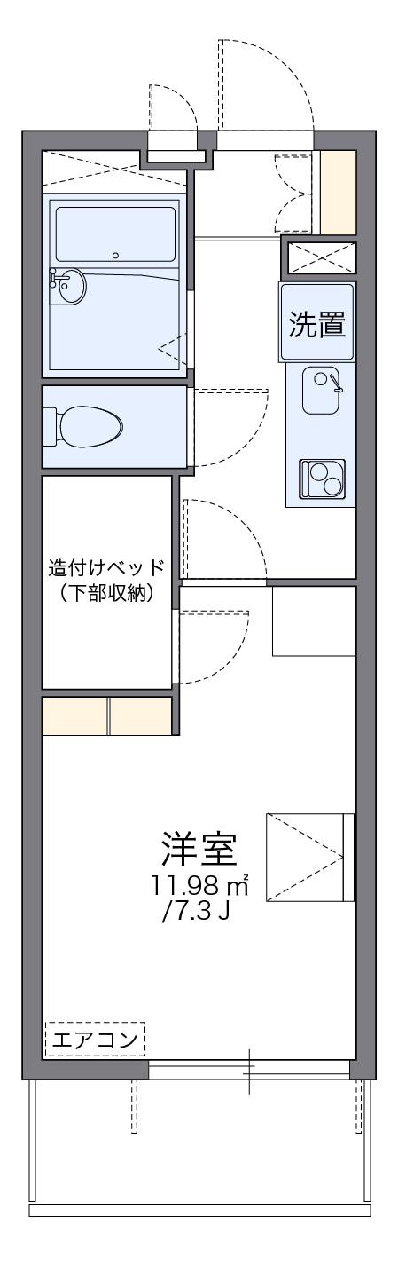 レオパレスシンメイ加須(1K/2階)の間取り写真