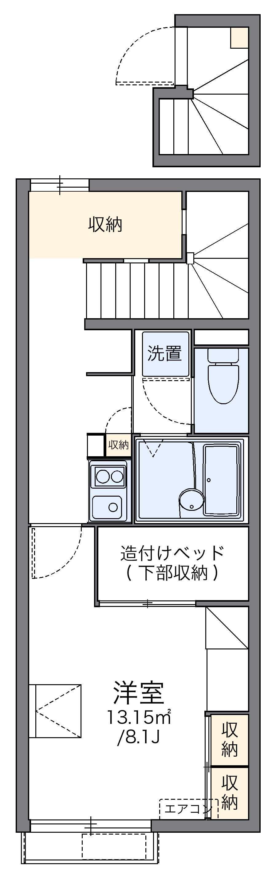 レオパレスカームパレス(1K/2階)の間取り写真