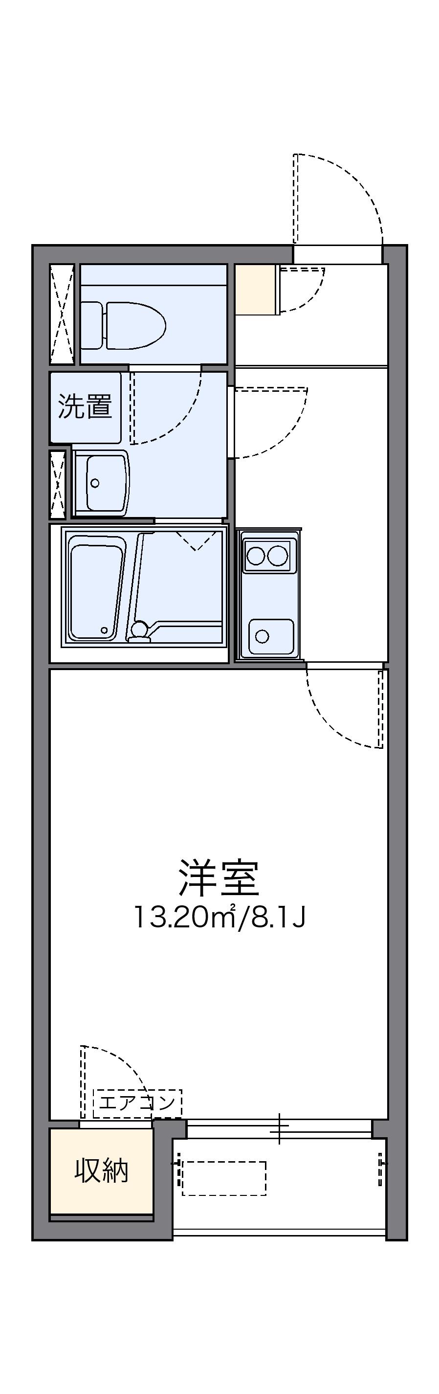 レオネクストユミィ(1K/1階)の間取り写真