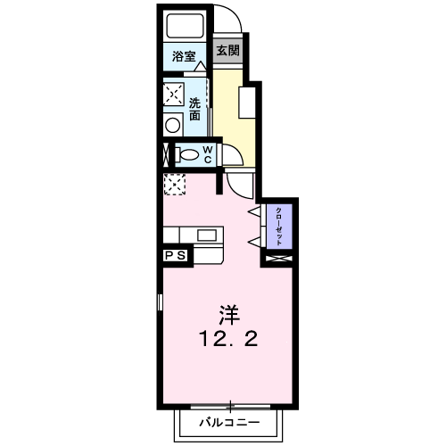 セレーノ香取Ⅰ(ワンルーム/1階)の間取り写真
