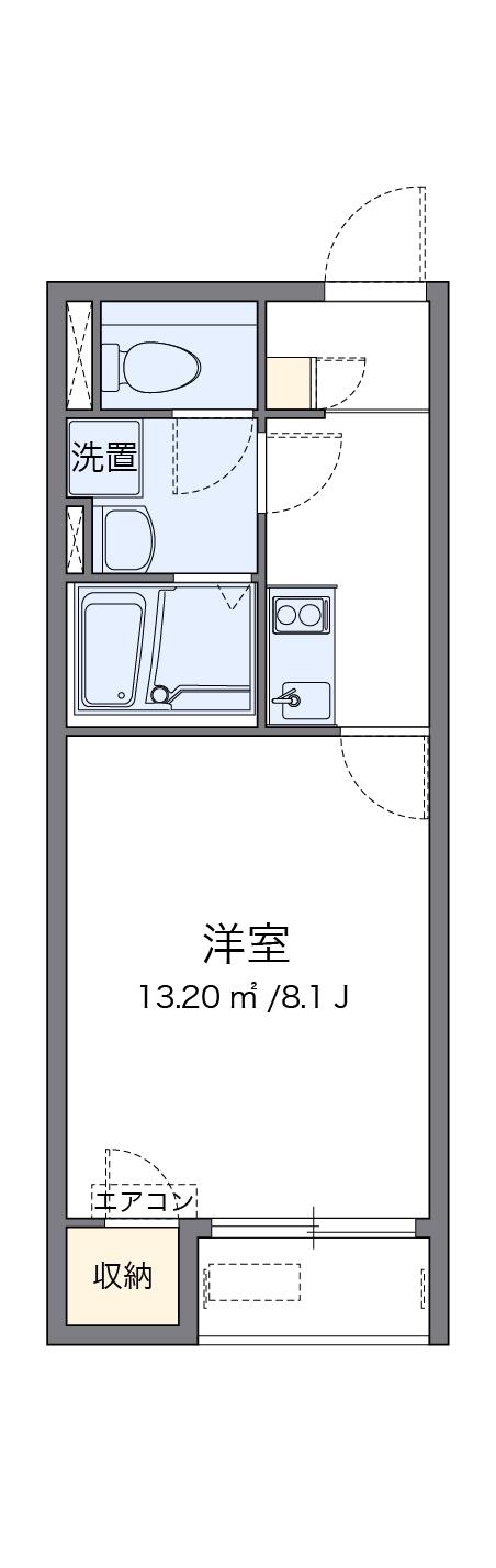 レオネクストヴィラージュ碧水Ⅱ(1K/1階)の間取り写真