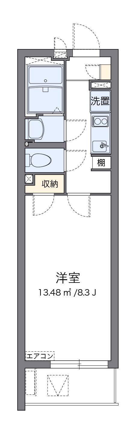 クレイノ陸王(1K/2階)の間取り写真