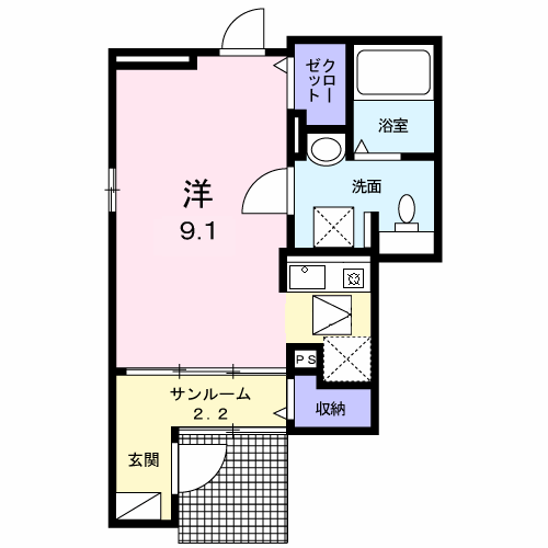 リア・メゾンM(ワンルーム/1階)の間取り写真