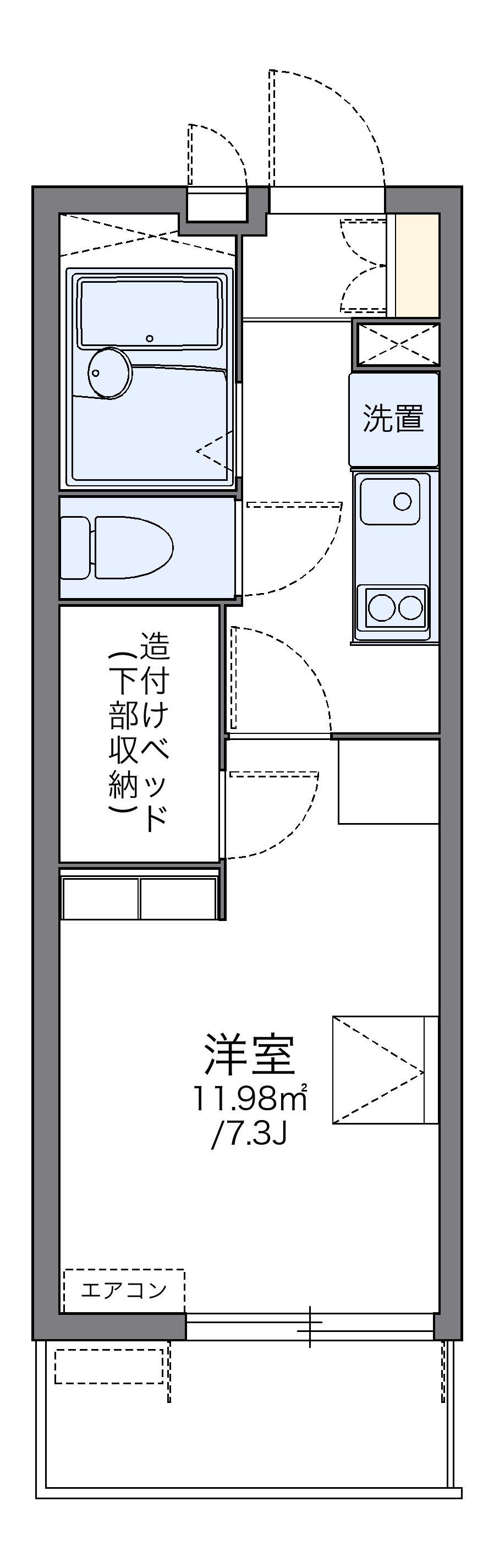 レオパレス緑町Ⅱ(1K/2階)の間取り写真