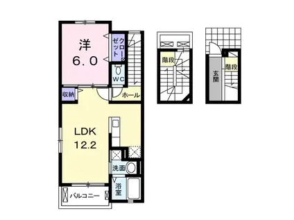 東武鉄道野田線 岩槻駅 徒歩19分 3階建 築7年(1LDK/3階)の間取り写真