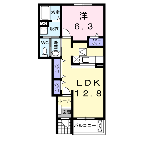 セレノ・カーサ・S Ⅰ(1LDK/1階)の間取り写真