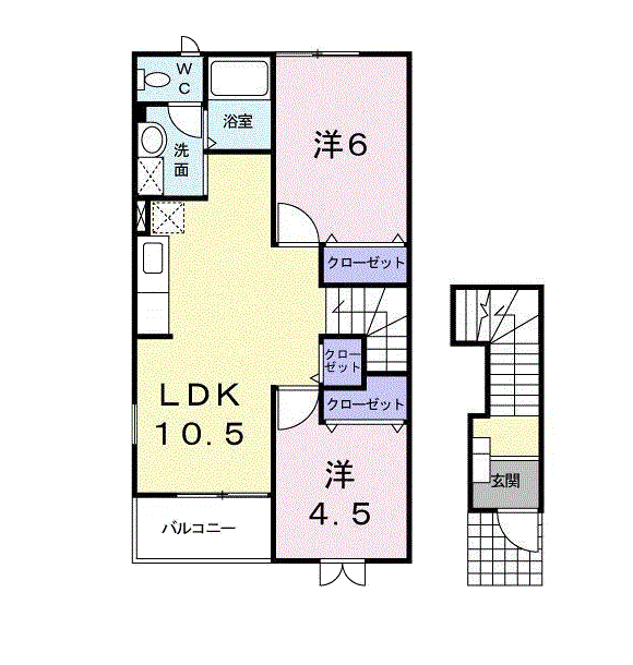 エテルノA(2LDK/2階)の間取り写真