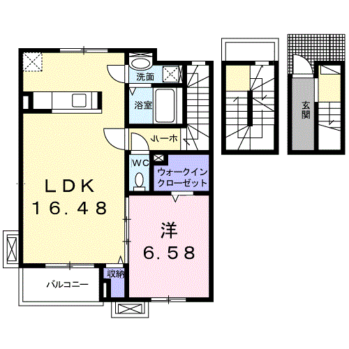 レガーメ Ⅱ(1LDK/3階)の間取り写真
