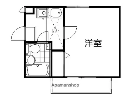ベルトピア熊谷5(ワンルーム/2階)の間取り写真