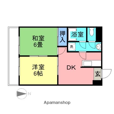 サンファミリー小川(2DK/3階)の間取り写真