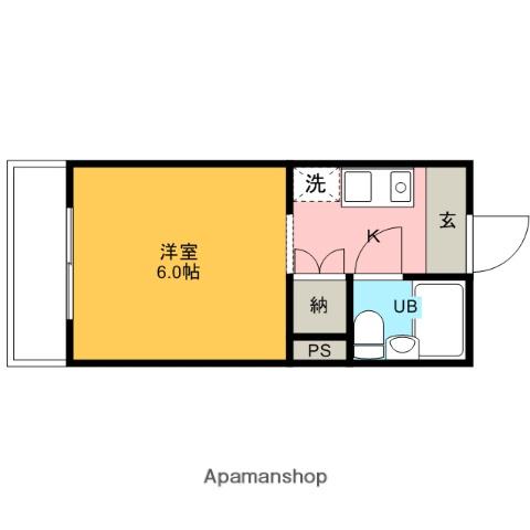 サンハイム双葉(1K/3階)の間取り写真