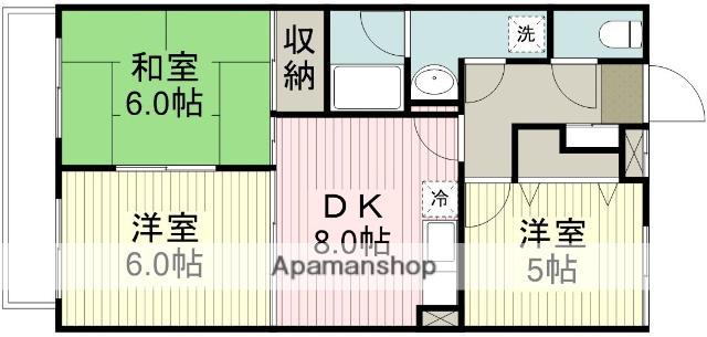 ルミエール松ヶ丘(3DK/1階)の間取り写真