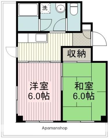 エスポアール川越(2K/7階)の間取り写真