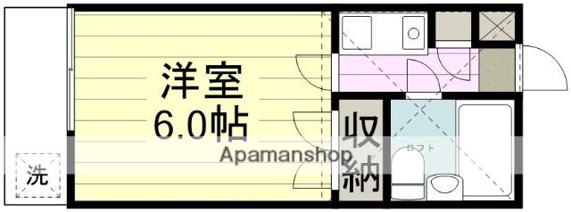 ハイツビルケン(1K/1階)の間取り写真