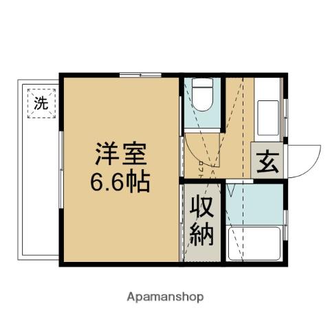 アップルコーポ(1K/2階)の間取り写真