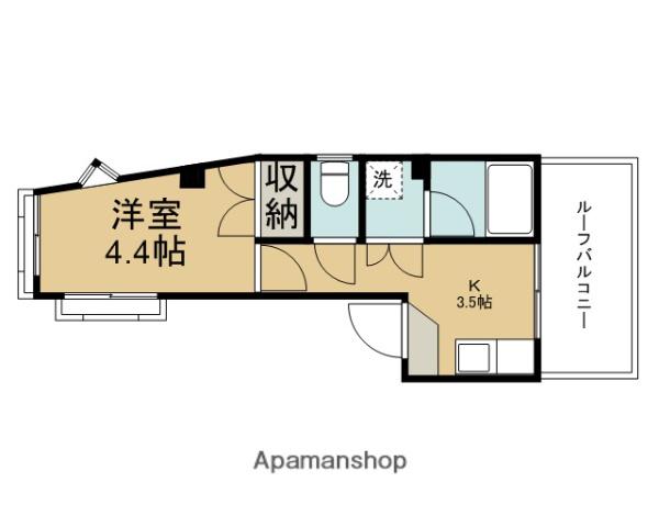 ロイヤルハイツ(1K/4階)の間取り写真