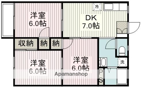 フォーブル川田(3DK/2階)の間取り写真