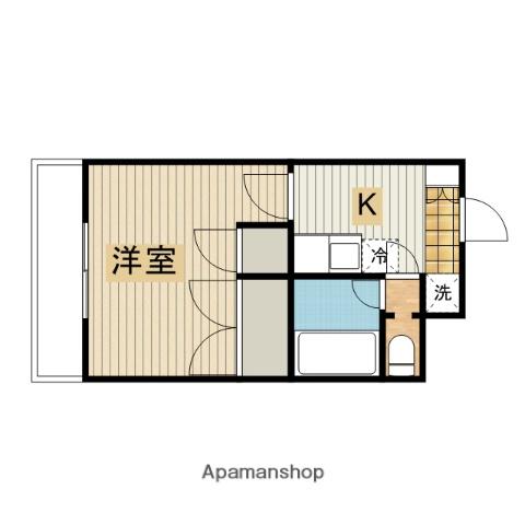 パルフェ城南(1K/4階)の間取り写真