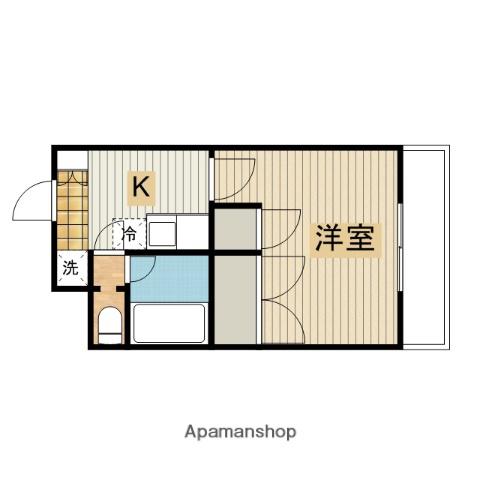 パルフェ城南(1K/1階)の間取り写真