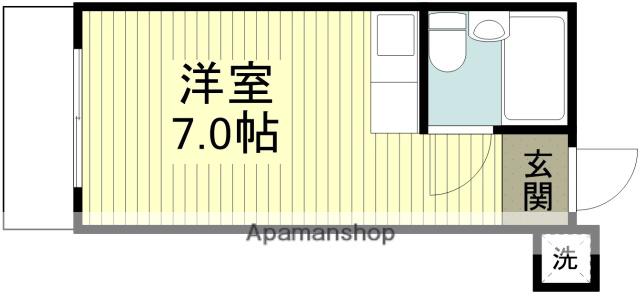 霞ヶ関ハイツ(ワンルーム/2階)の間取り写真