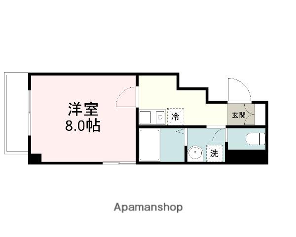 シンザンⅢ(1K/4階)の間取り写真