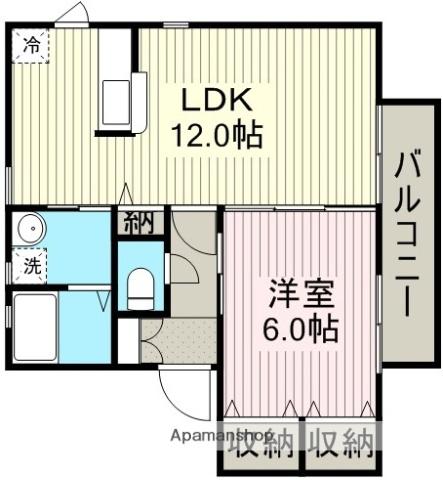 マーベラス・スクエアA(1LDK/2階)の間取り写真